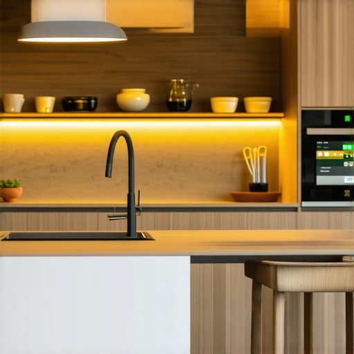Modern kitchen featuring sleek built-in cabinets and innovative storage solutions