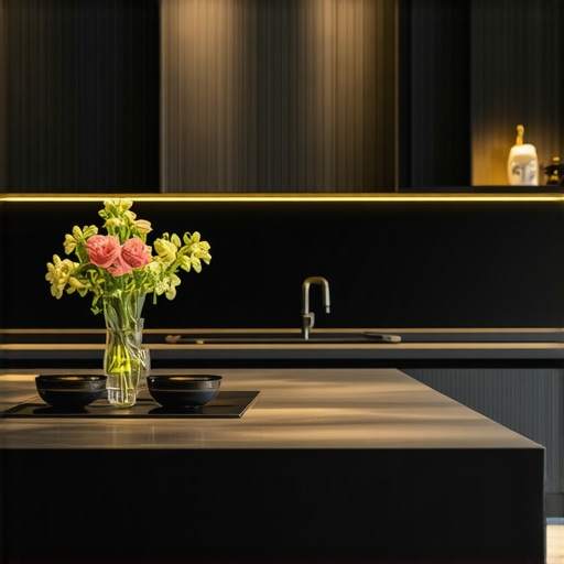 High-End Modern Kitchen with Hidden Storage A luxurious modern kitchen featuring concealed drawers, smart storage, and premium materials.