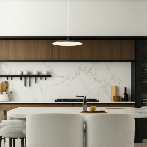 Modern Kitchen with Built-In Cabinets Bright modern kitchen featuring custom built-in cabinets and innovative storage solutions