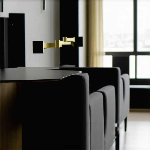 Smart Multi-Functional Furniture in a Cozy Apartment Modern apartment with stylish sofa bed, fold-away desk, and extendable dining table