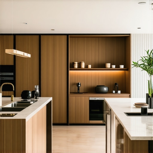 Beautiful modern kitchen with custom cabinets and innovative storage