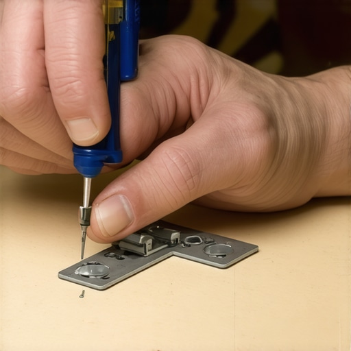 Maintaining Custom Cabinets with Proper Lubrication A close-up of a person using a precision spray on cabinet hinges to ensure smooth operation.