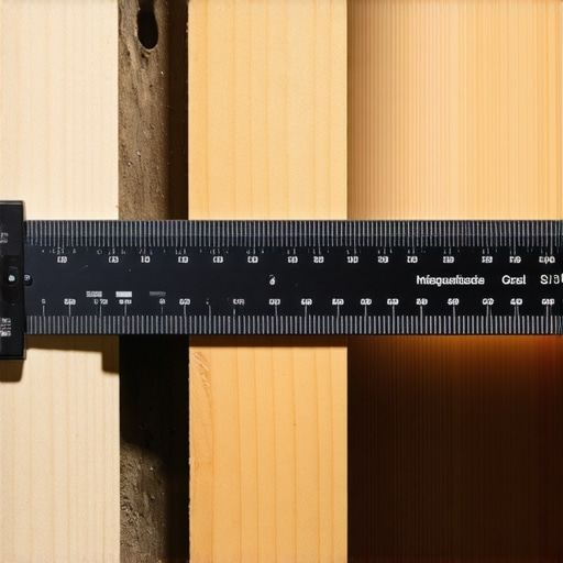 A close-up of a contour gauge pressed against an uneven wall surface to measure contours for custom cabinetry.