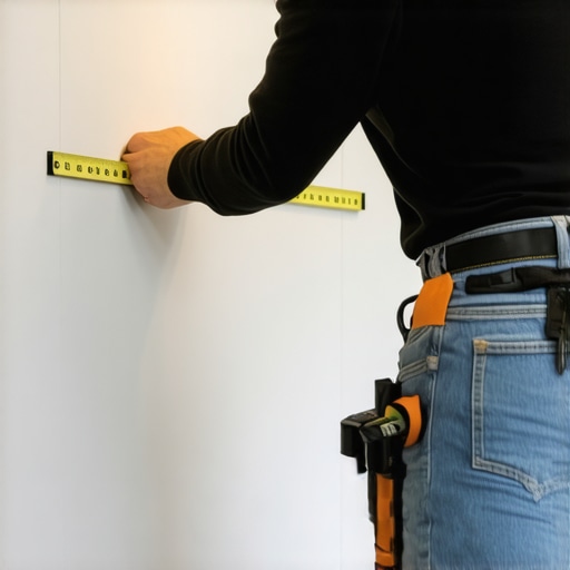 Person measuring wall with tape measure for custom mudroom bench