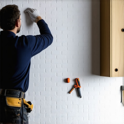 The Secret to Mounting Upper Cabinets to Tall Brick Walls