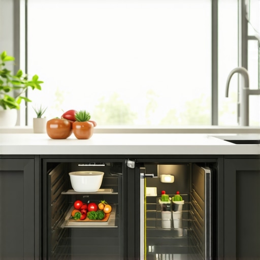 Kitchen toe kick drawer with organized baking sheets and cleaning supplies