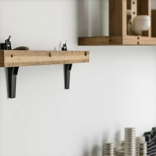 Wall anchors and screws being installed on drywall for secure floating shelf support.