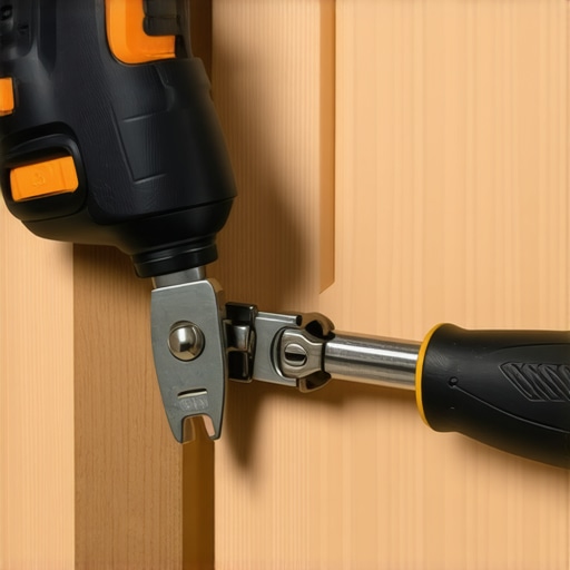 Professional hinge adjustment tools in use Homeowner fine-tuning cabinet hinges with specialized tools for smooth operation.