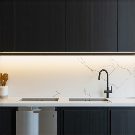 Contemporary kitchen showing two built-in dishwashers with custom cabinetry