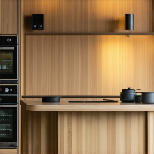 Kitchen island with support brackets and built-in storage solutions illustrating the 12-inch overhang