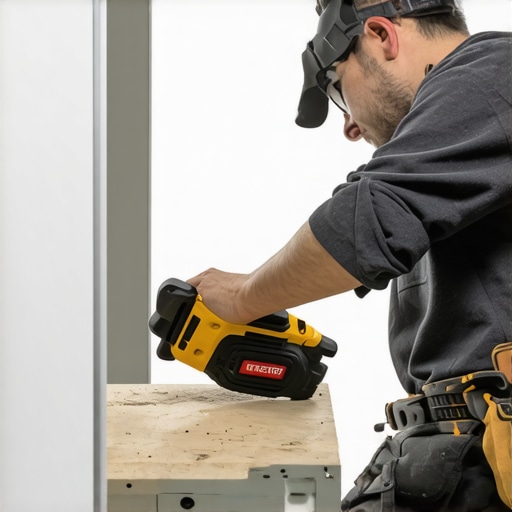 Using a Multi-Tool for Cabinet Maintenance A homeowner maintaining custom cabinets with a cordless multi-tool.
