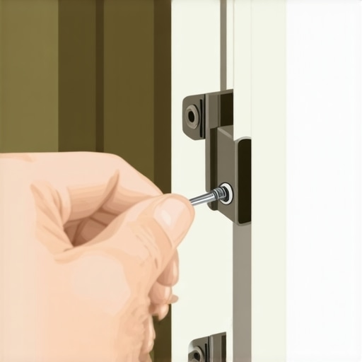 Professional hand adjusting a cabinet hinge with a precision screwdriver.