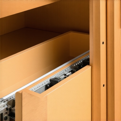 Advanced custom cabinet pull-out storage mechanism Close-up of a professional LeMans-style pull-out drawer inside a custom kitchen cabinet.