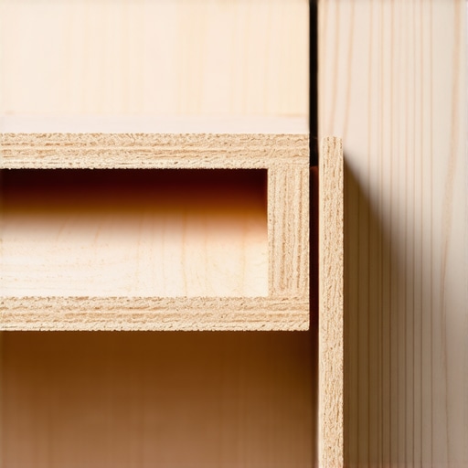 Cross-section of structural plywood vs solid wood for kitchen cabinet shelving