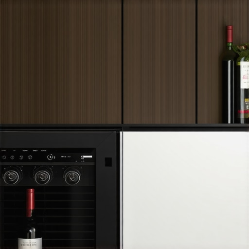 Custom Vertical Wine Pull-Out Storage A custom vertical wine pull-out drawer in a modern kitchen base cabinet