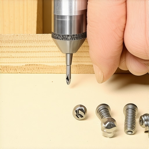 Professional cabinet hardware installation using a Vix bit for precision