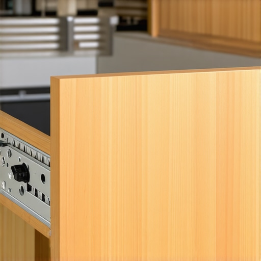 Industrial strength drawer slides for custom cabinetry designed to support heavy pots and pans.