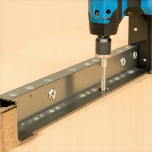 Professional installation of bottom-mount drawer slides on a 3/4-inch plywood cabinet base.