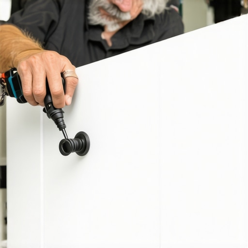 Professional cabinet hardware jig in use for perfect alignment
