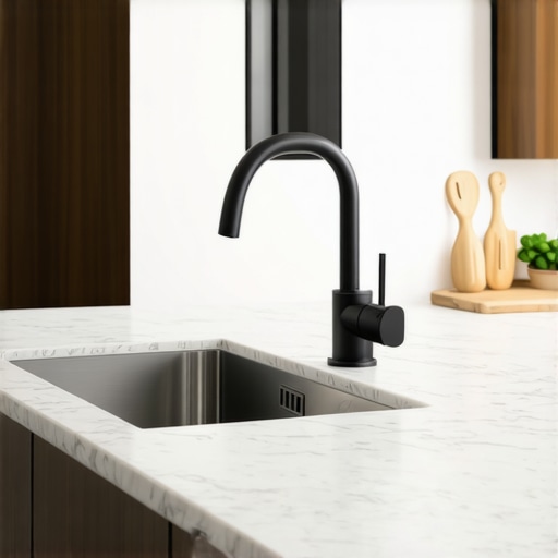 Small stainless steel prep sink installed in a dark wood custom kitchen island.