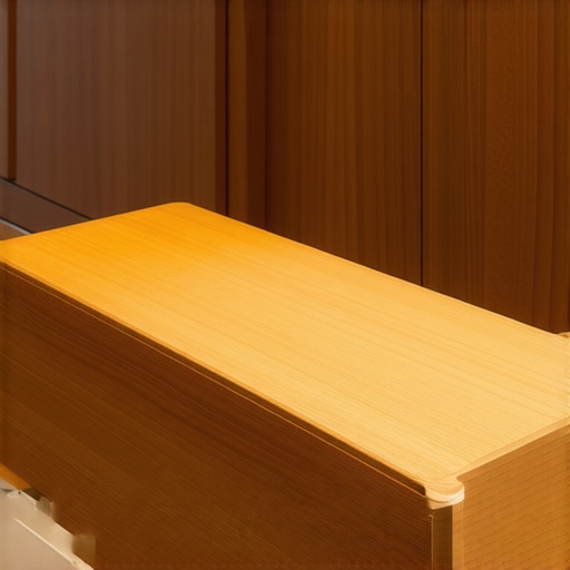 A custom wood cabinet showing a high-end integrated step platform sliding out from the toe-kick area for easy kitchen access.