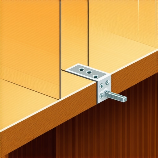 A technical diagram of a floating shelf reinforced with an internal steel rod anchored to a wall stud.