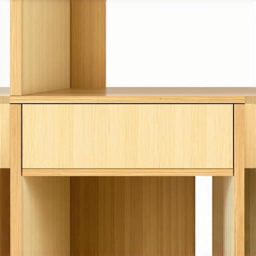 Cross-section of a floating desk internal frame design