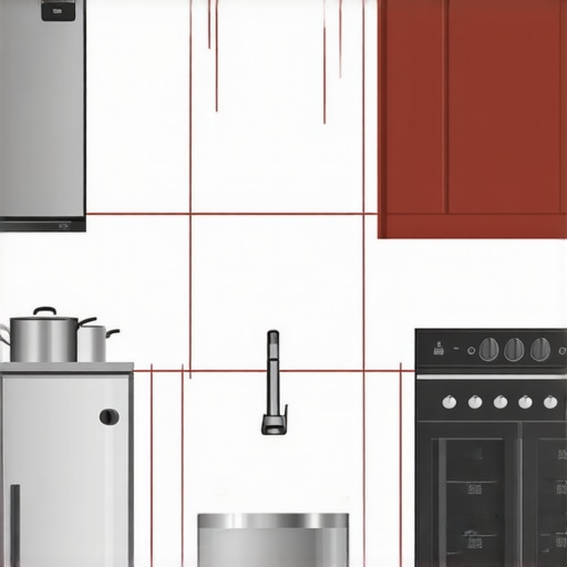 A detailed kitchen floor plan illustrating the work triangle rule for efficient remodeling.