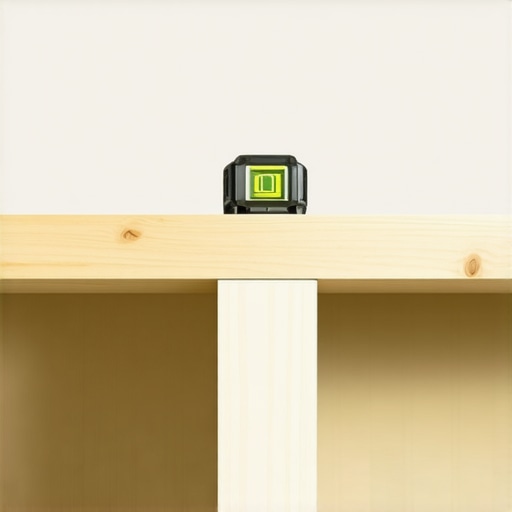 A wooden support board used to level and hold cabinets during solo installation.