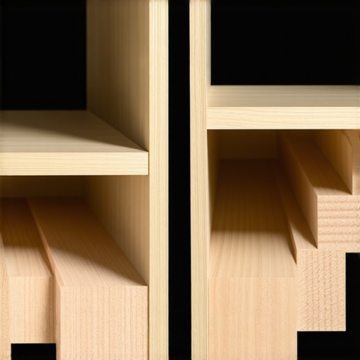 Plywood Stability vs Solid Wood Warping Comparison showing why plywood shelves are superior to solid wood for long cabinet spans.