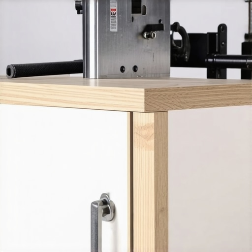 Professional cabinet jig tool used for aligning hardware on custom kitchen cabinetry