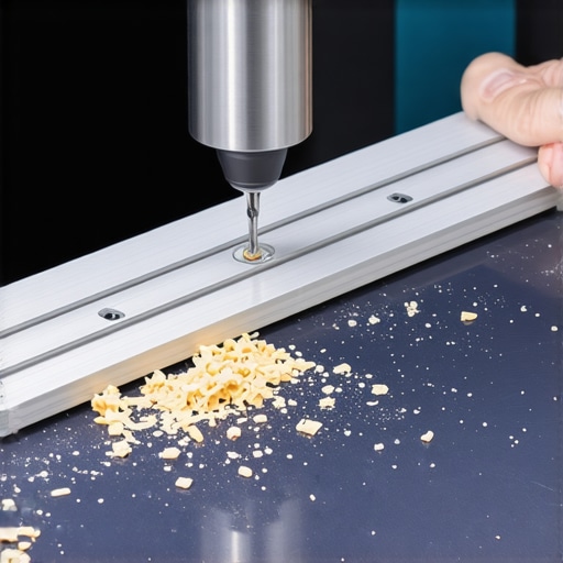 Precision Cabinet Hardware Jig in Use A professional tool for aligning cabinet handles and knobs during a kitchen remodel.