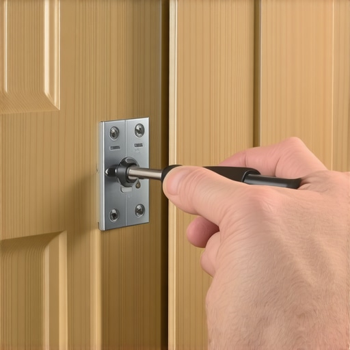 Close-up of person adjusting a high-quality cabinet hinge for maintenance
