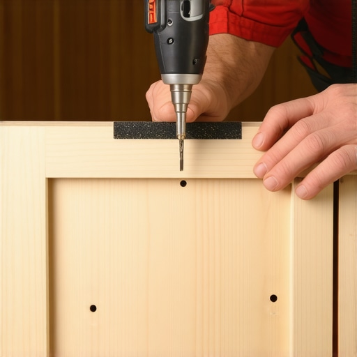 Precision Hardware Installation Tool Using a cabinet hardware jig for perfect handle alignment during a kitchen remodel