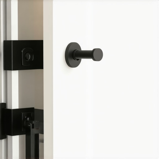 An aluminum cabinet hardware jig used to align handles perfectly on kitchen doors.