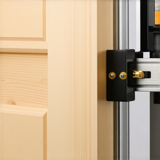 Woodworker using a cabinet door mounting jig for perfect hinge alignment
