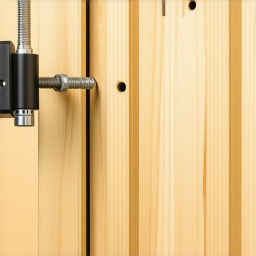 Professional Cabinet Hardware Jig for Precise Drilling Woodworker using a metal jig to drill holes for cabinet pulls on a custom door.