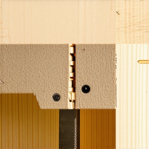 Close up of a high quality custom cabinet joint showing structural screws and glue for durability.