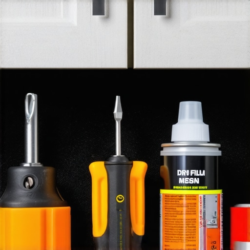 Close up of PoziDriv screwdriver and maintenance tools for custom kitchen cabinets.