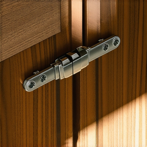 Close-up of a craftsman adjusting a cabinet hinge for precision alignment.