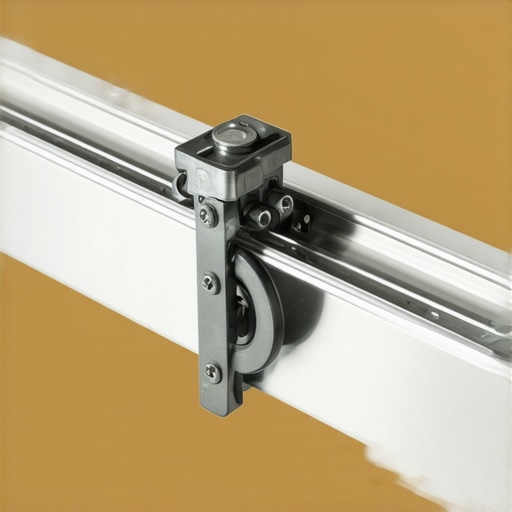 A macro shot of stainless steel cabinet drawer slides and soft-close hinges highlighting the ball bearing mechanism.
