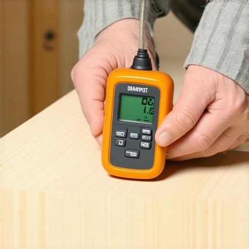 Professional Moisture Testing for Custom Cabinets Close up of moisture meter on maple wood