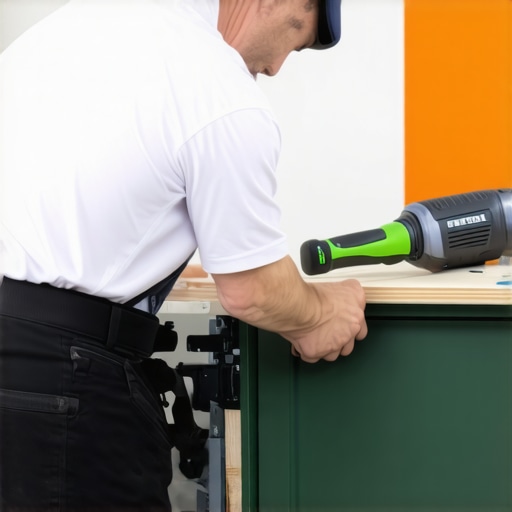 High-end dust extraction and sanding tools used on custom cabinetry.