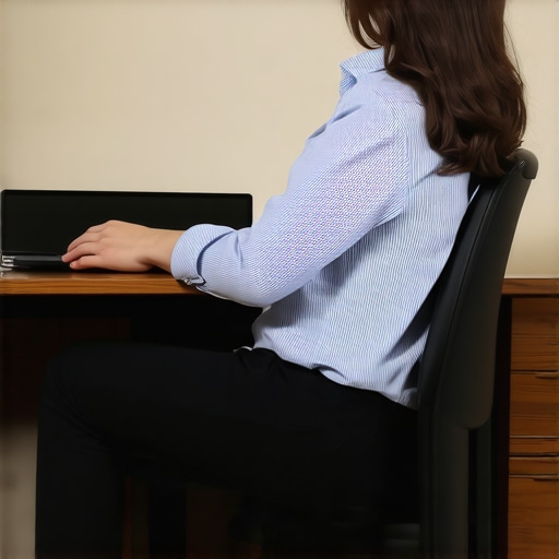 Proper Ergonomic Desk Dimensions for Built-Ins A custom built-in desk designed with ergonomic height and depth for maximum comfort.