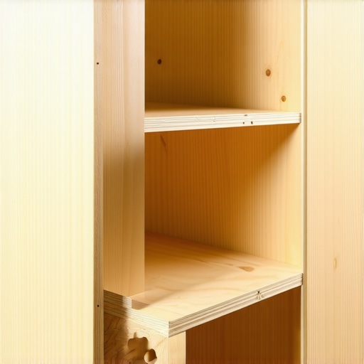 A detailed view of a custom plywood cabinet frame showing structural reinforcement for heavy stone countertops.