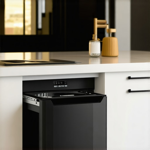 Integrated trash compactor in a custom kitchen island
