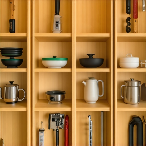 A reinforced custom pantry with fixed maple shelving for heavy storage.