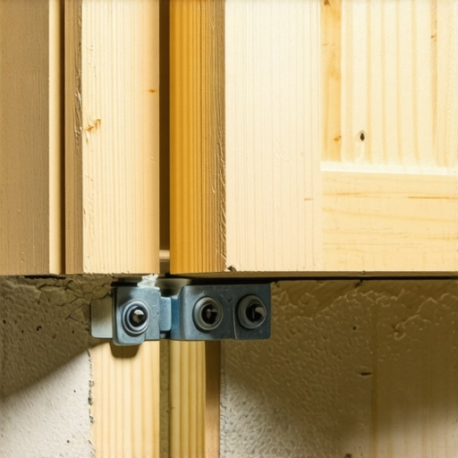 Close up of structural wall blocking for custom cabinet installation