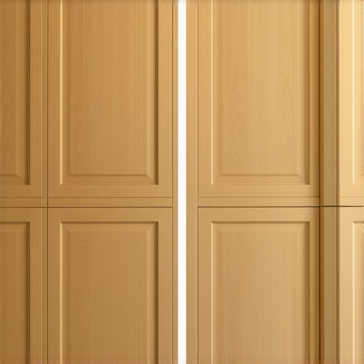 A side-by-side visual of vertical and horizontal wood grain directions on tall pantry doors.
